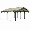 Metall-Carport 600 × 300 × 270 cm mit Satteldach, Dunkelgrün/Beige