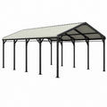 Freistehende Überdachung aus Stahl mit Polycarbonatdach, 600 × 300 × 270 cm, Schwarz/Transparent