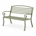 Metall-Gartenbank in Salbeigrün, 120 × 60 × 90 cm, klassischer Stil mit Armlehnen