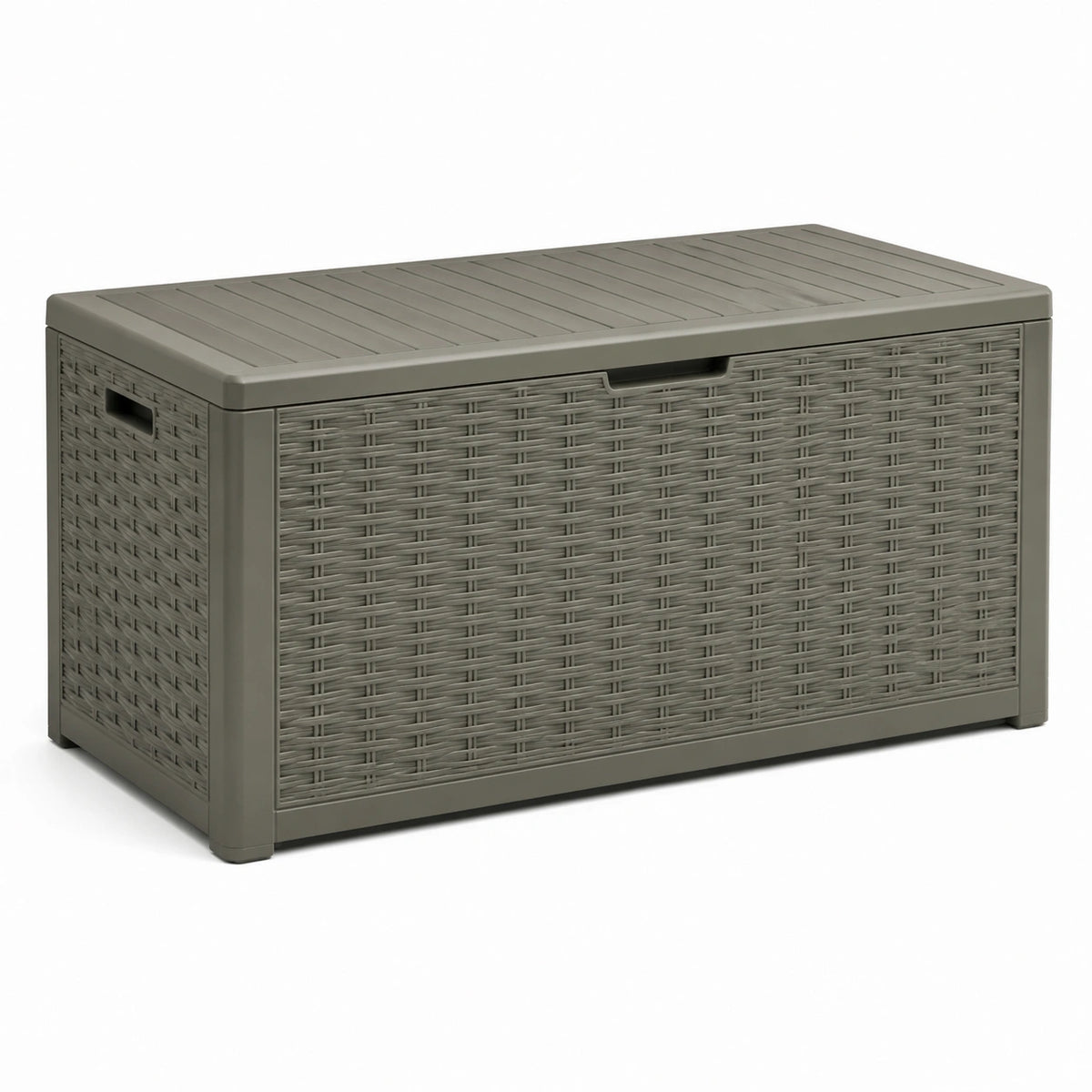 Kunststoff-Auflagenbox 120 x 55 x 60 cm mit Klappdeckel in Graugrün
