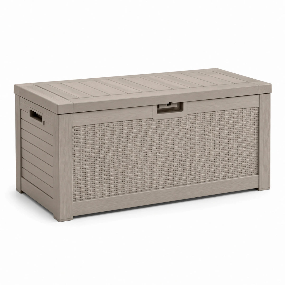 Garten-Aufbewahrungsbox aus Kunststoff in Taupe, 116 × 61 × 64 cm