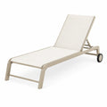Verstellbare Sonnenliege 195 × 65 × 95 cm aus Metall und Textilgewebe in Beige/Cremeweiß