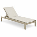 Beige Sonnenliege 200 × 65 × 35 cm mit Aluminiumgestell und verstellbarer Rückenlehne