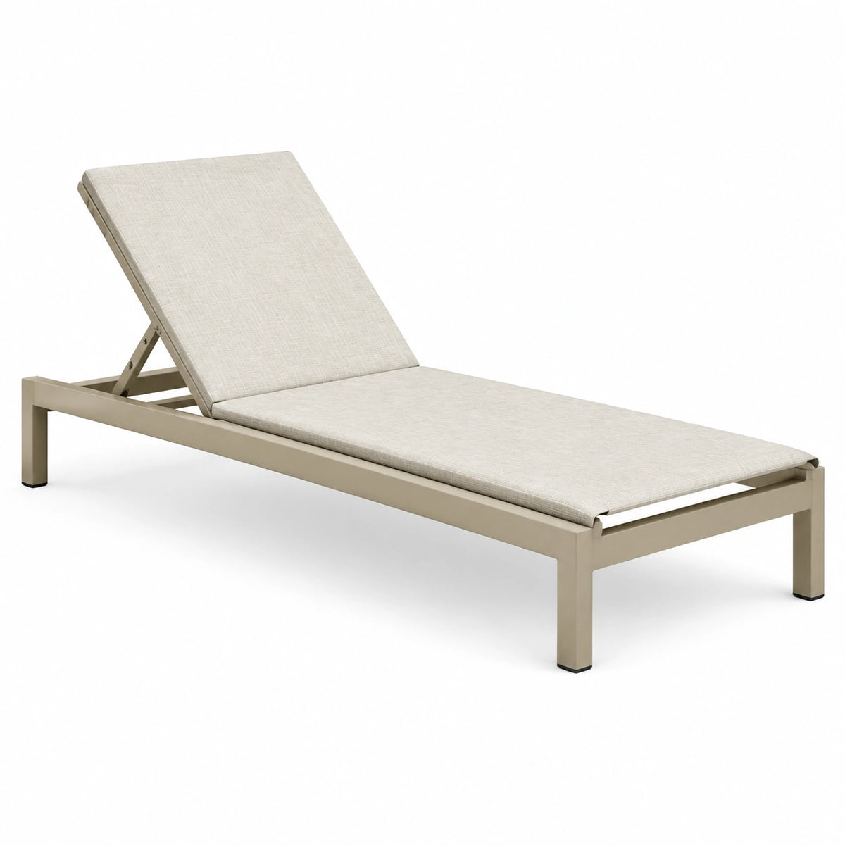Beige Sonnenliege 200 × 65 × 35 cm mit Aluminiumgestell und verstellbarer Rückenlehne