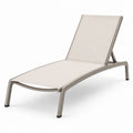 Verstellbare Aluminiumliege 195 × 65 × 35 cm mit Textilgewebe in Beige/Grau